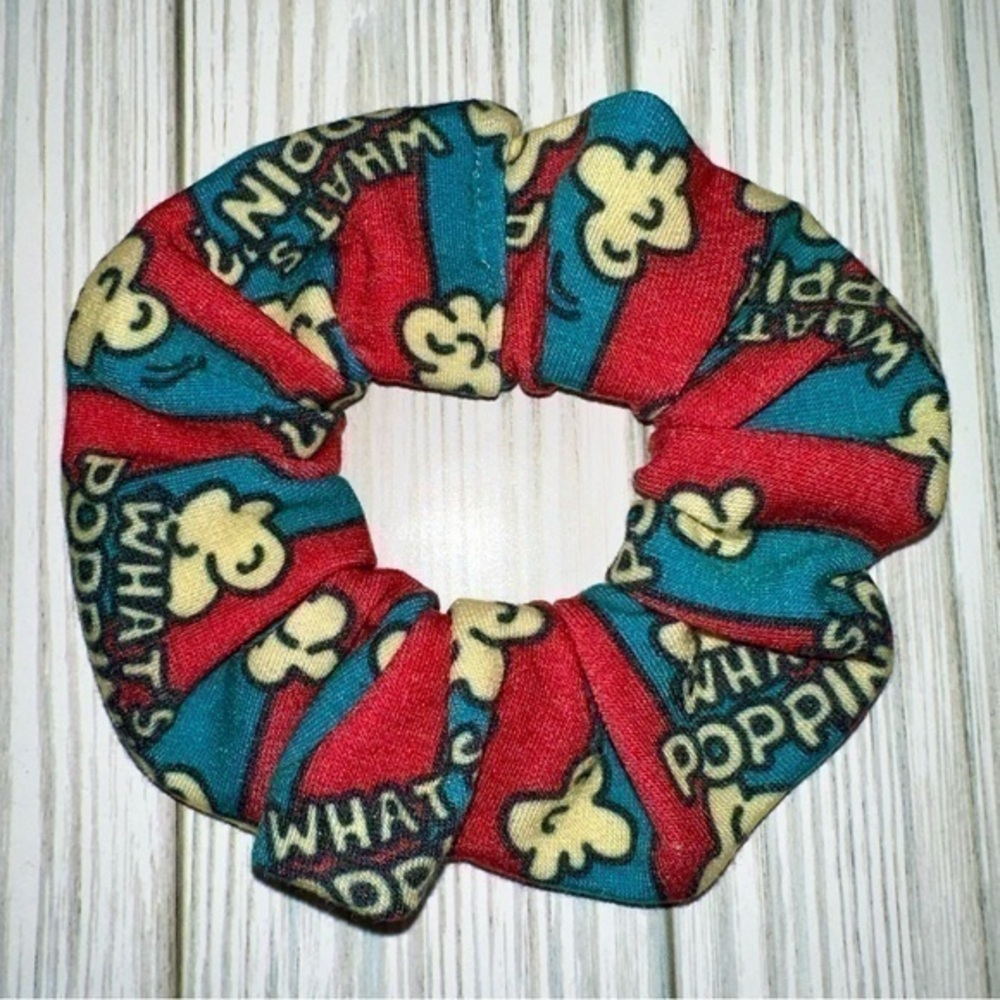 $7ea or 3/$15 “What’s Poppin?” Popcorn vintage theater hair scrunchie new